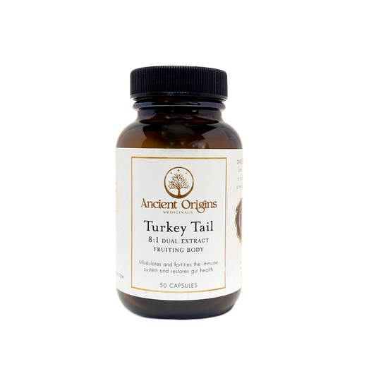 Turkey Tail 8:1 Dual Extract Fruiting Body Capsules
